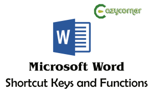 Microsoft Word Shortcut Keys and Functions